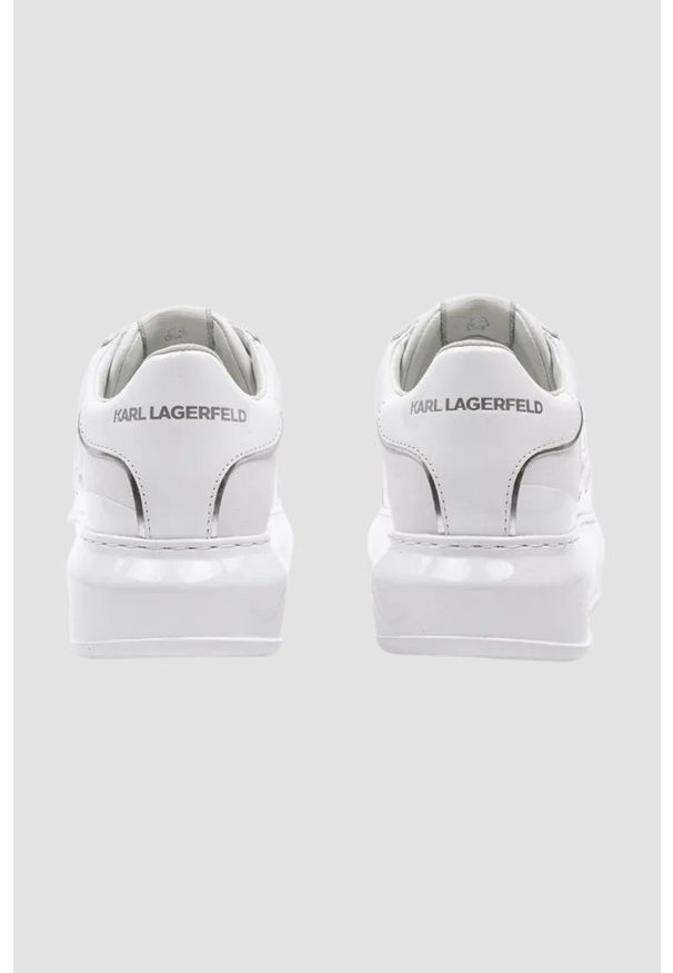 Karl Lagerfeld - KARL LAGERFELD Białe damskie sneakersy KAPRI Karl Signia, Rozmiar 39. Kolor: biały. Wzór: napisy