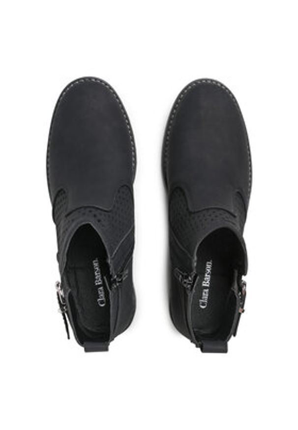 Clara Barson Botki WS2796-09 Czarny. Kolor: czarny. Materiał: skóra