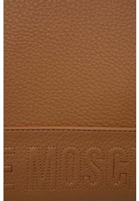 Love Moschino plecak damski kolor brązowy mały gładki. Kolor: brązowy. Wzór: gładki #5