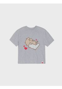 Sinsay - Bawełniana koszulka z nadrukiem Pusheen the Cat - szary. Kolor: szary. Materiał: bawełna. Wzór: nadruk #1