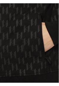 Karl Lagerfeld - KARL LAGERFELD Bluza 705076 542951 Czarny Regular Fit. Typ kołnierza: dekolt w karo. Kolor: czarny. Materiał: bawełna #4