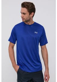 Under Armour T-shirt 1361426 męski kolor granatowy gładki 1361426-600. Okazja: na co dzień. Kolor: niebieski. Materiał: dzianina. Wzór: gładki. Styl: casual #4