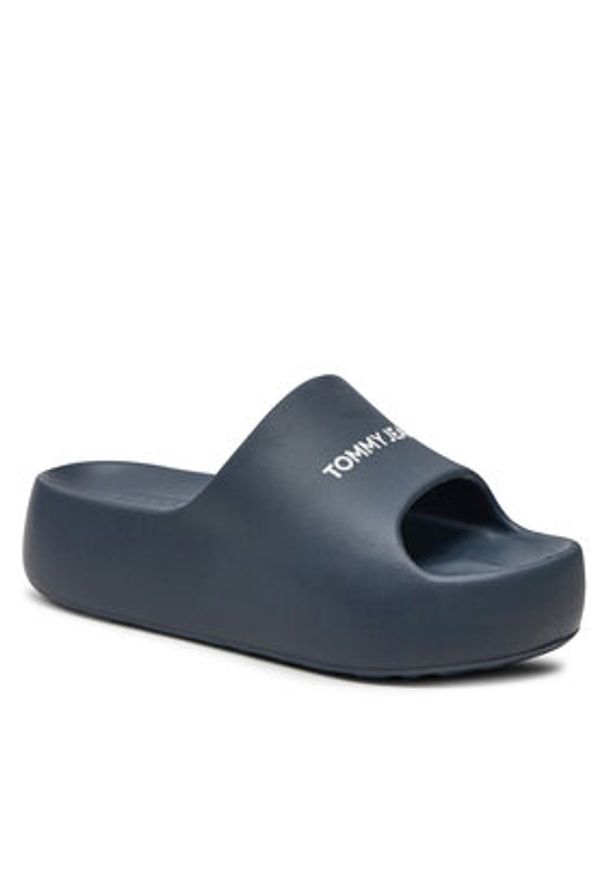 Tommy Jeans Klapki Tjw Chunky Flatform Slide EN0EN02454 Granatowy. Kolor: niebieski. Materiał: syntetyk