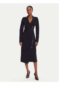 BOSS Spódnica midi Feliora 50542878 Granatowy Regular Fit. Kolor: niebieski. Materiał: wiskoza #4