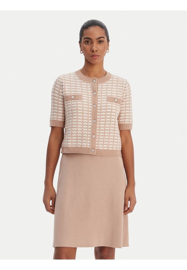 Morgan Sukienka dzianinowa 261-RMORESA Beżowy Slim Fit. Kolor: beżowy. Materiał: syntetyk