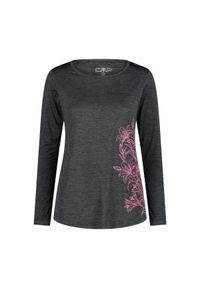 Damska koszulka z długim rękawem CMP. Kolor: czarny. Długość rękawa: długi rękaw. Długość: długie. Sport: turystyka piesza #1