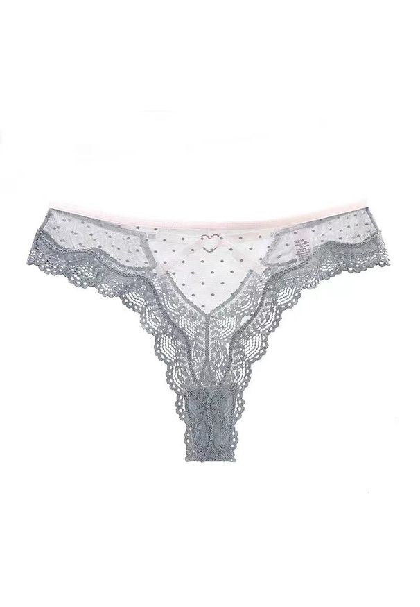 Intica - Stringi koronkowe z paseczkami na specjalne okazje Guenievre. Kolor: szary. Materiał: koronka. Wzór: koronka