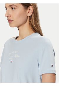 TOMMY HILFIGER - Tommy Hilfiger T-Shirt WW0WW43895 Błękitny Regular Fit. Kolor: niebieski. Materiał: bawełna #4