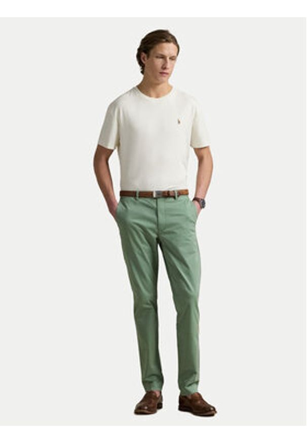 Polo Ralph Lauren T-Shirt 710740727094 Écru Custom Slim Fit. Typ kołnierza: polo. Materiał: bawełna