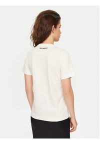Karl Lagerfeld - KARL LAGERFELD T-Shirt A1W17129 Écru Regular Fit. Typ kołnierza: dekolt w karo. Materiał: bawełna #4