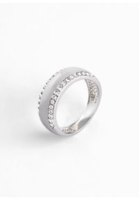 Pierścionek z kryształami Swarovskiego® bonprix srebrny kolor rodowany. Kolor: srebrny. Materiał: materiał #2
