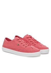 TOMMY HILFIGER - Tommy Hilfiger Sneakersy Washed Canvas Vulc Sneaker FW0FW08894 Różowy. Kolor: różowy. Materiał: materiał #6