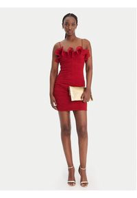 Guess Sukienka koktajlowa W6RK80 WI342 Czerwony Classic Fit. Kolor: czerwony. Materiał: syntetyk. Styl: wizytowy #5