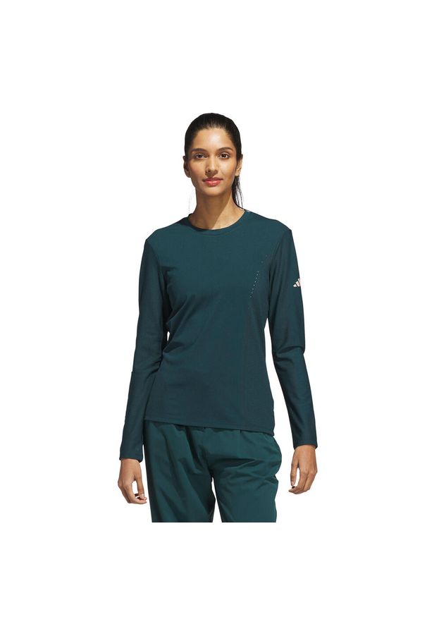 Adidas - Damski top treningowy z długim rękawem adidas Ultimate365. Typ kołnierza: golf. Kolor: zielony. Długość rękawa: długi rękaw. Długość: długie