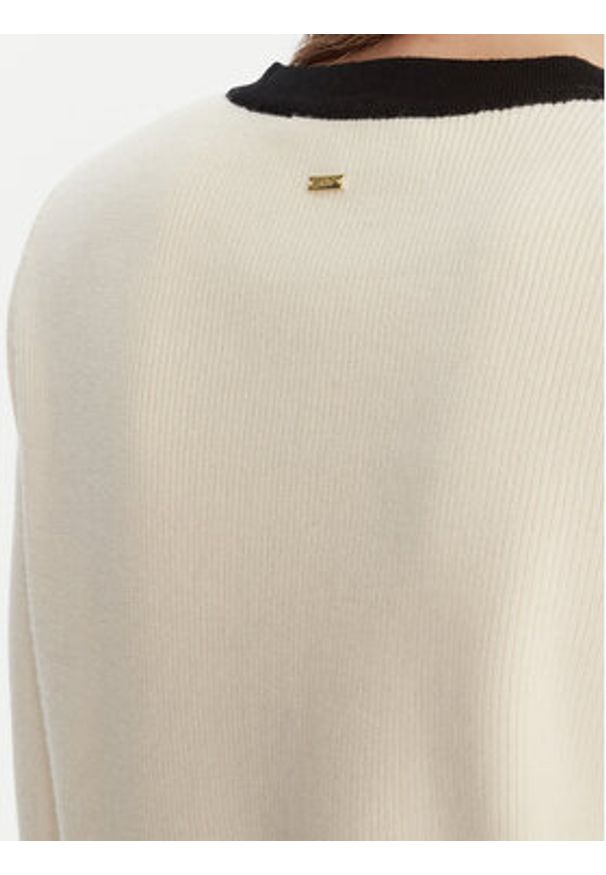 Gaudi Kardigan 521FD53038 Écru Regular Fit. Kolor: kremowy. Materiał: wiskoza