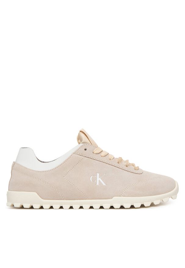 Calvin Klein Sneakersy Low Profile Run MG Sue HW0HW03150 Beżowy. Kolor: beżowy. Materiał: zamsz, skóra. Sport: bieganie