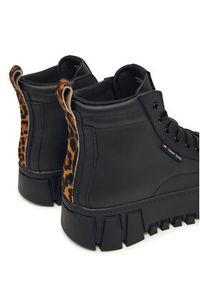 Tommy Jeans Sneakersy Tjw Vulc Flatform Leopard EN0EN02858 Czarny. Kolor: czarny. Materiał: skóra