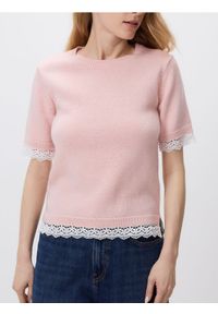 Reserved - Sweter z dodatkiem wełny - pastelowy róż. Kolor: różowy. Materiał: wełna #1