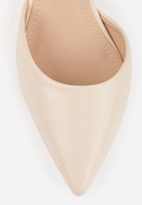 Renee - Beżowe Czółenka Akisiphaeia. Okazja: na spotkanie biznesowe. Nosek buta: szpiczasty. Zapięcie: pasek. Kolor: beżowy. Obcas: na słupku. Styl: biznesowy, wizytowy #9