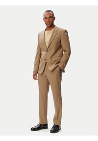 Hugo - HUGO Garnitur Henry-Getlin253X 50567894 Beżowy ciemny Slim Fit. Kolor: beżowy. Materiał: syntetyk #1