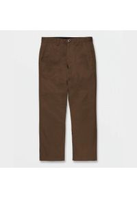 Spodnie Volcom Frickin Skate Chino ciemna ziemia. Kolor: brązowy. Sport: skateboard #1