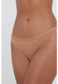 Calvin Klein Underwear Stringi (2-pack) kolor brązowy. Kolor: brązowy