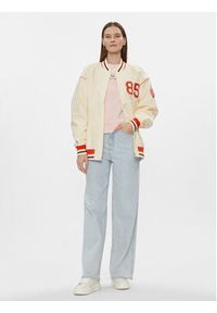 TOMMY HILFIGER - Tommy Hilfiger Kurtka bomber Baseball WW0WW40477 Beżowy Oversize. Kolor: beżowy. Materiał: syntetyk