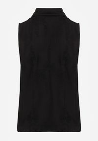 Renee - Czarna Boho Koszula z Wiskozy Bez Rękawów Zdobiona Haftem Melirianne. Kolor: czarny. Materiał: wiskoza. Długość rękawa: bez rękawów. Wzór: haft, aplikacja. Sezon: lato. Styl: boho #4