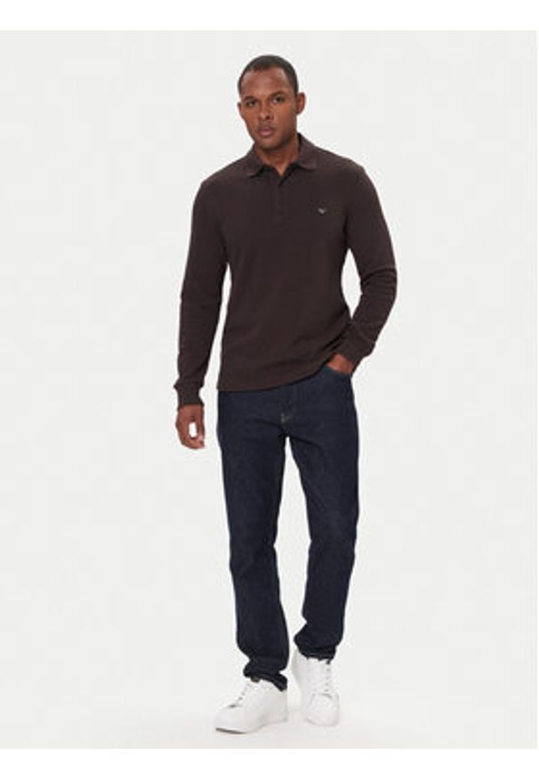 Emporio Armani Underwear Polo EM002200 AF14982 U6031 Brązowy Regular Fit. Typ kołnierza: polo. Kolor: brązowy. Materiał: bawełna