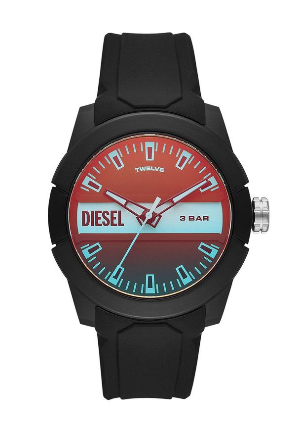 Diesel zegarek męski kolor czarny. Kolor: czarny. Materiał: tworzywo sztuczne, materiał