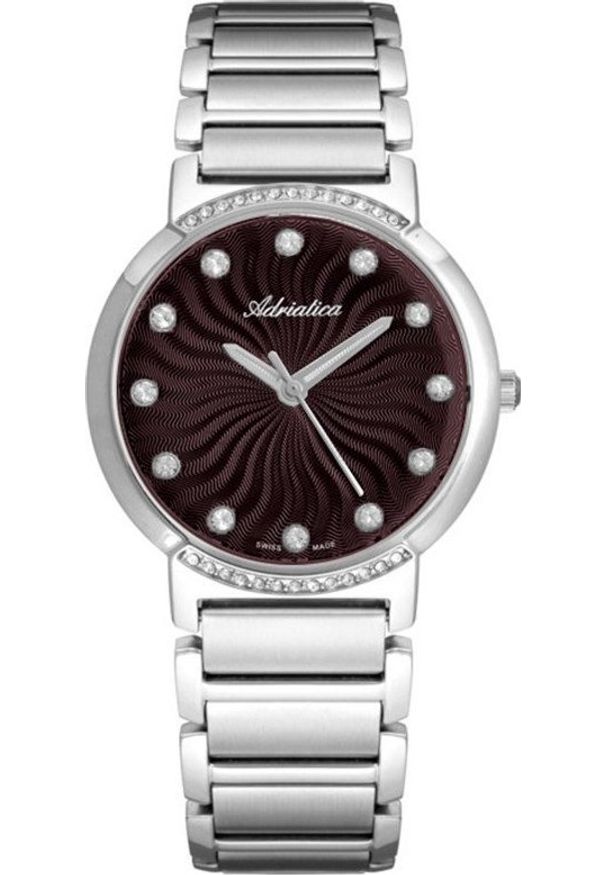 Zegarek Adriatica Zegarek damski Adriatica A3644.514GQZ CYRKONIE srebrny. Kolor: srebrny