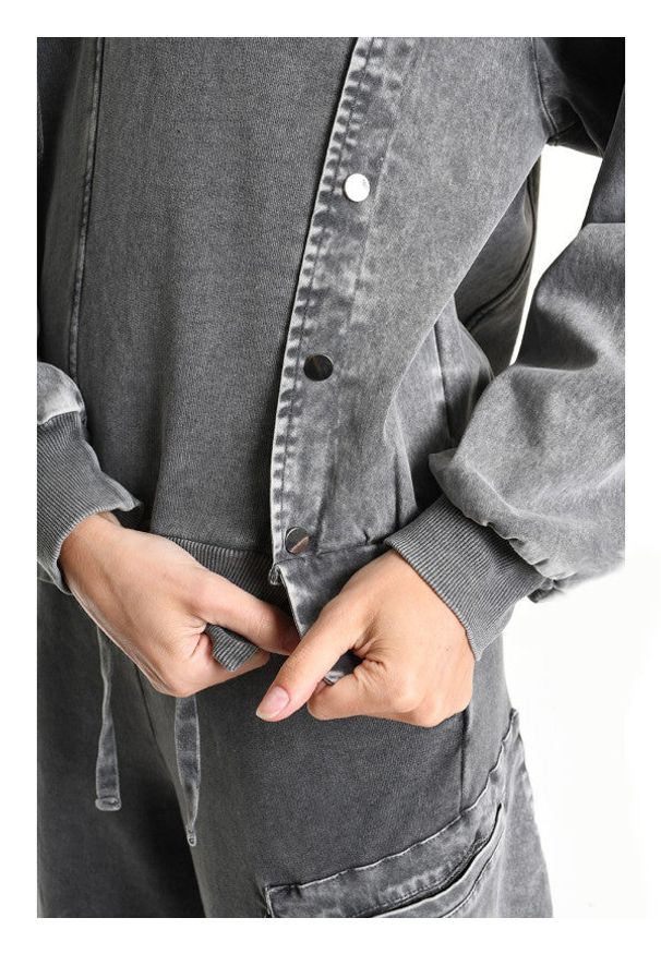 La Haine Inside Us Bluza Unisex | P25083BM1045 | Mężczyzna | Szary. Okazja: na spacer. Typ kołnierza: kaptur. Kolor: szary. Materiał: bawełna, elastan. Długość: długie