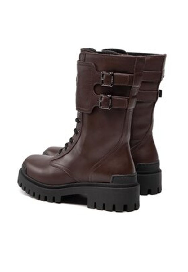 Pinko Trapery Cumino Bootie 1H2135 A072 Brązowy. Kolor: brązowy. Materiał: skóra