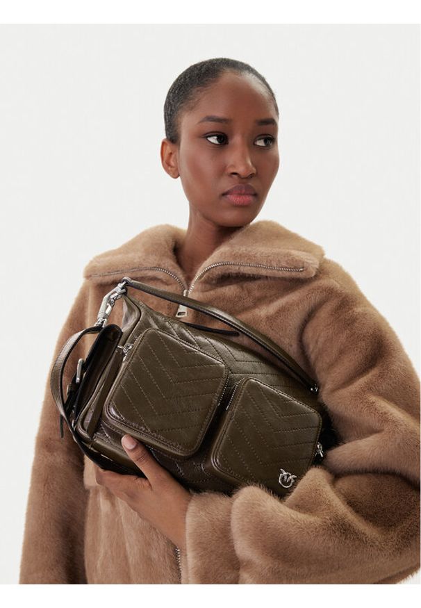 Pinko - PINKO Torebka Cargo Camera Bag Al 25-25 PLTT 105110 A2JC Brązowy. Kolor: brązowy. Materiał: skórzane