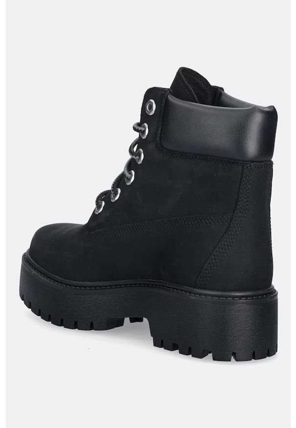 Trapery damskie Timberland STONE STREET 6 INCH BOOTS. Okazja: na spacer. Kolor: czarny. Materiał: guma, materiał. Szerokość cholewki: normalna. Sezon: zima. Styl: street