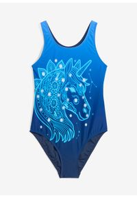 bonprix - Kostium kąpielowy. Kolor: niebieski. Wzór: nadruk #1