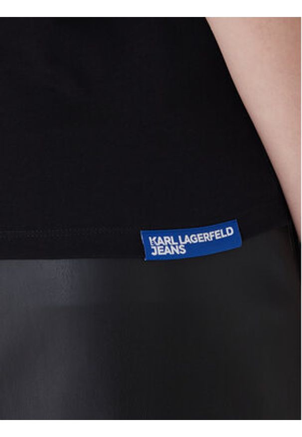 Karl Lagerfeld Jeans T-Shirt A1W17004 Czarny Slim Fit. Kolor: czarny. Materiał: bawełna