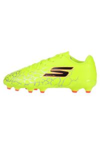 skechers - Buty piłkarskie Skechers SKX 1.5 FG. Kolor: wielokolorowy, czarny, zielony. Materiał: guma, materiał, tkanina, syntetyk. Sport: piłka nożna