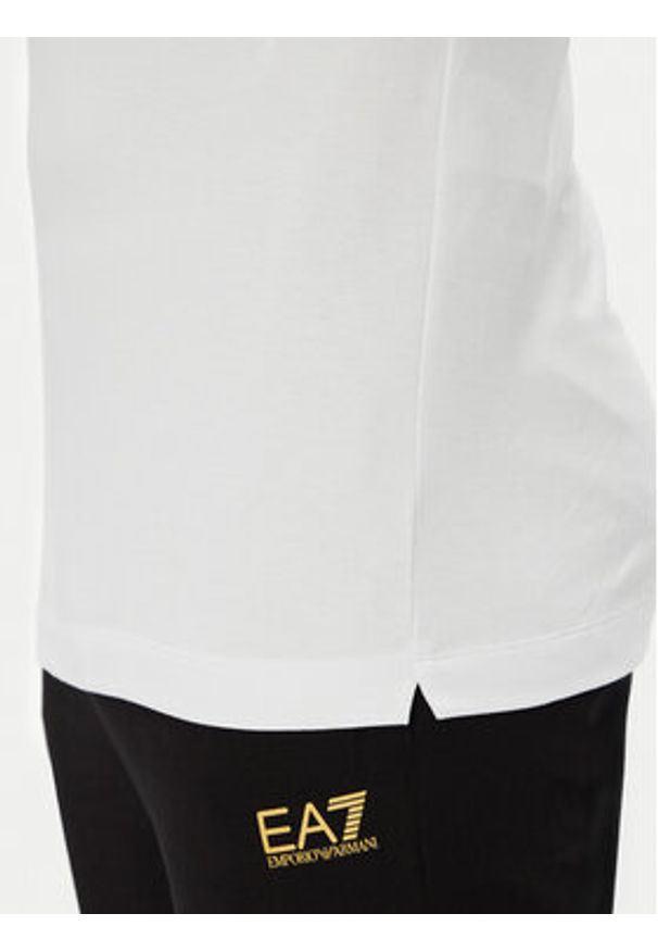 EA7 Emporio Armani Polo 7M000300 AF13739 U0002 Biały Slim Fit. Typ kołnierza: polo. Kolor: biały. Materiał: wiskoza
