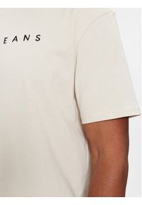 Tommy Jeans T-Shirt Linear Logo DM0DM17993 Beżowy Regular Fit. Kolor: beżowy. Materiał: bawełna #2