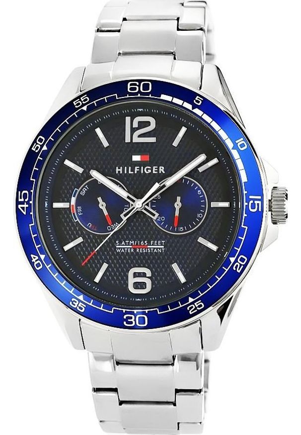 TOMMY HILFIGER - Zegarek Tommy Hilfiger Zegarek Męski Tommy Hilfiger 1791366 Srebrna bransoleta. Kolor: srebrny