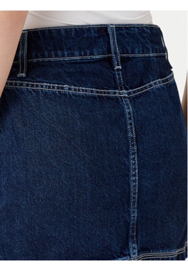 Hugo - HUGO Spódnica jeansowa mini 50531831 Granatowy Regular Fit. Kolor: niebieski. Materiał: bawełna