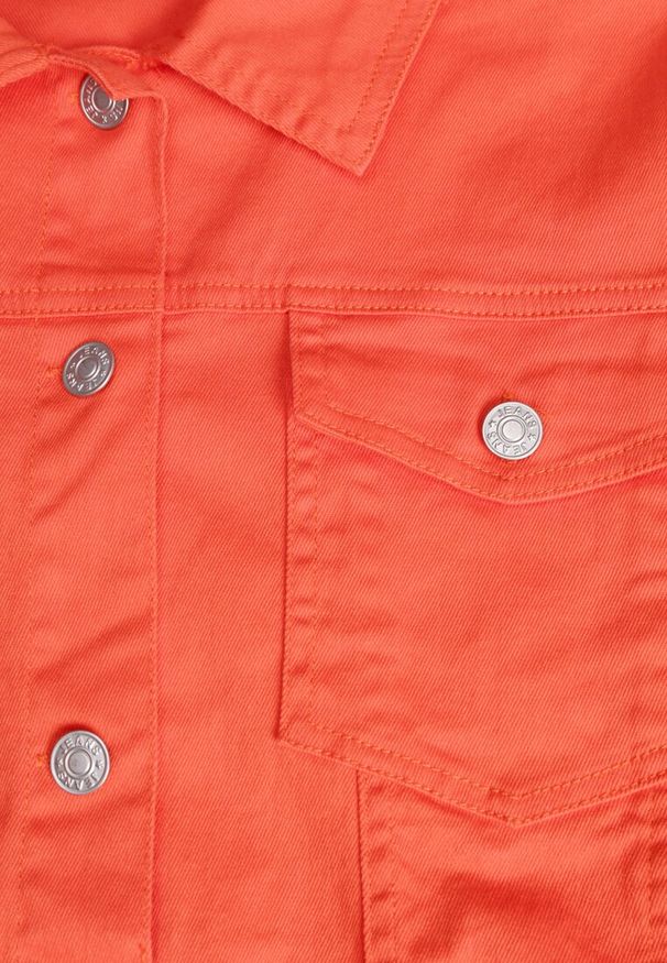 Born2be - Pomarańczowa Bawełniana Kurtka Jeansowa Perimea. Kolor: pomarańczowy. Materiał: bawełna, jeans