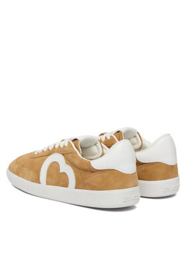 Love Moschino - LOVE MOSCHINO Sneakersy JA15112G1OIG0104 Beżowy. Kolor: beżowy. Materiał: skóra, zamsz