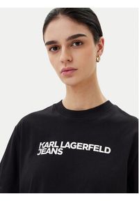 Karl Lagerfeld - KARL LAGERFELD T-Shirt A1W17005 Czarny Relaxed Fit. Typ kołnierza: dekolt w karo. Kolor: czarny. Materiał: bawełna #3