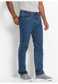 bonprix - Jeansy z elastycznymi wstawkami w talii, classic fit, prosta nogawka. Stan: podwyższony. Kolor: niebieski #1