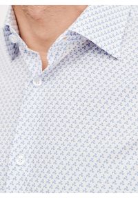 Pako Lorente - PAKO LORENTE – Biała koszula męska w wiatraczki. Kolor: biały. Materiał: elastan, bawełna. Długość rękawa: długi rękaw. Długość: długie. Sezon: wiosna, lato #5