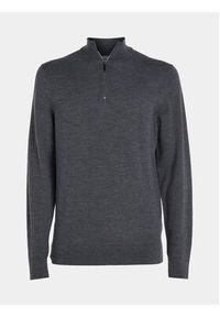 Calvin Klein Sweter K10K110421 Szary Regular Fit. Kolor: szary. Materiał: wełna #8