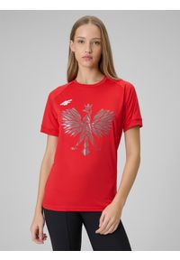 4f - 4F Koszulka kibica uniseks - czerwona 3XL. Kolor: czerwony. Długość rękawa: raglanowy rękaw. Wzór: napisy. Styl: sportowy #2