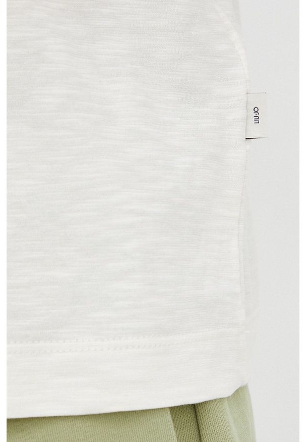 Liu Jo t-shirt bawełniany kolor beżowy gładki. Kolor: beżowy. Materiał: bawełna. Wzór: gładki